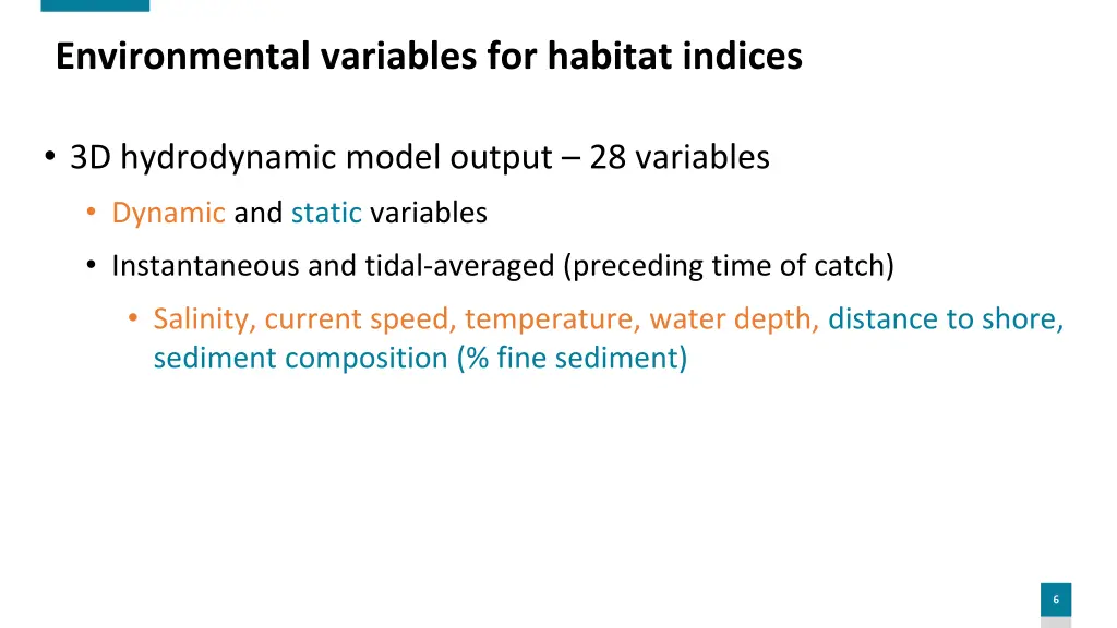 environmental variables for habitat indices