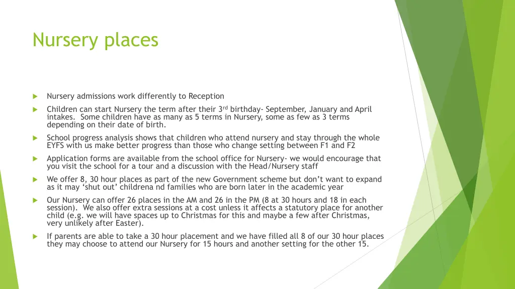 nursery places