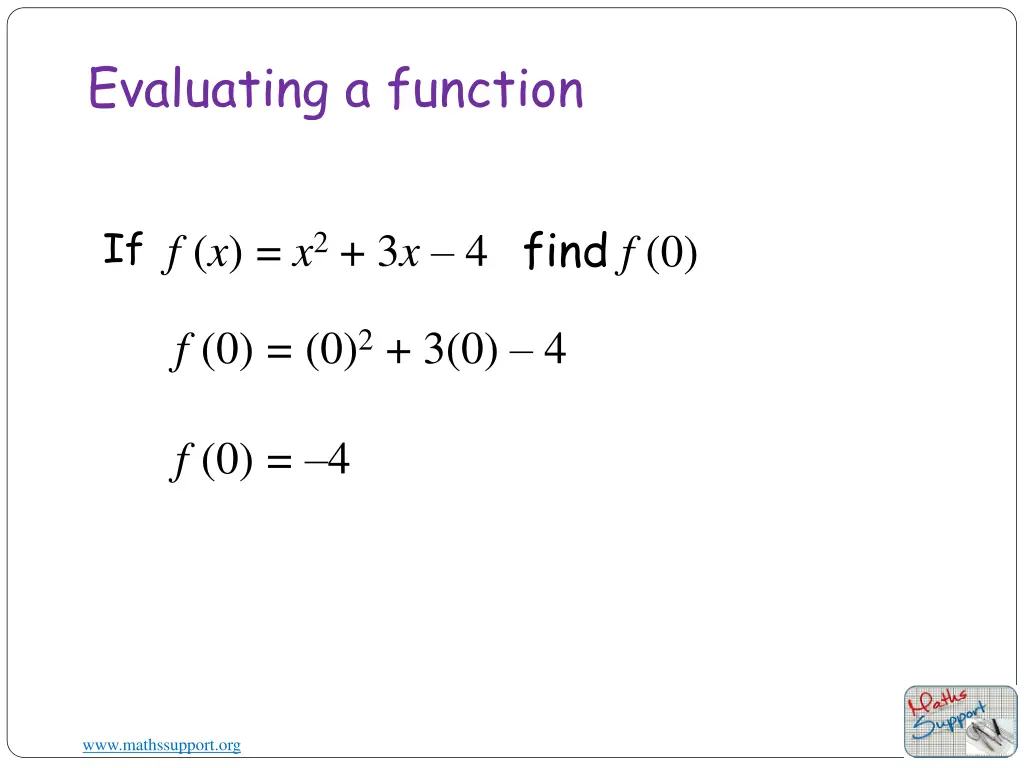 evaluating a function 1