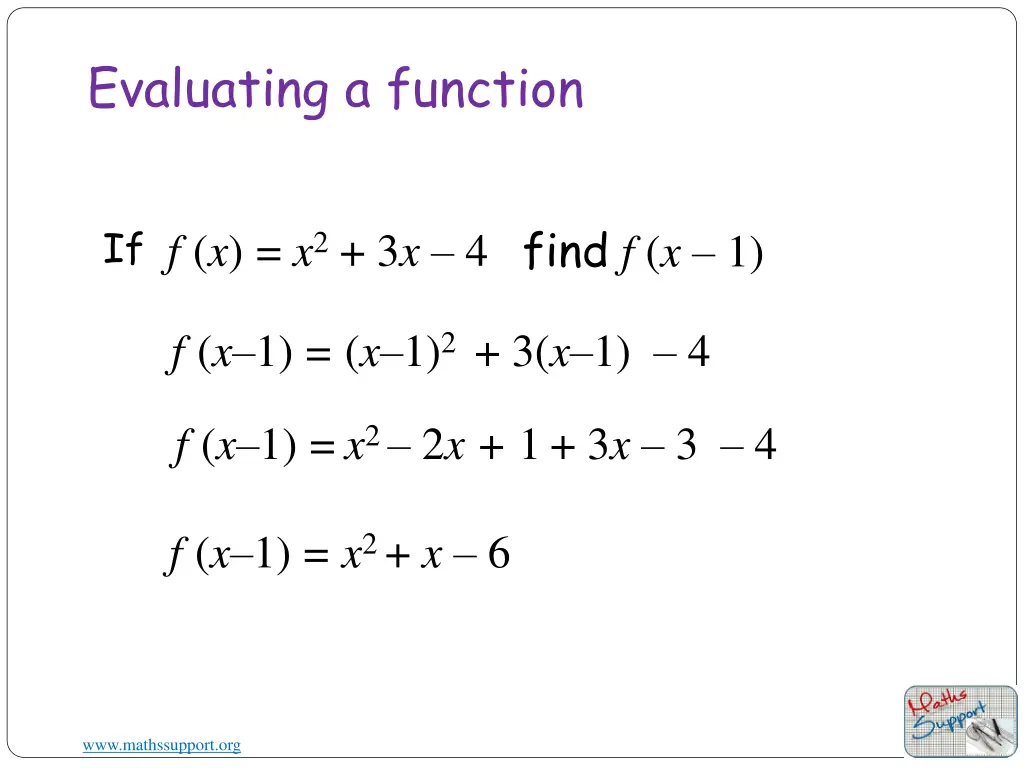 evaluating a function 3