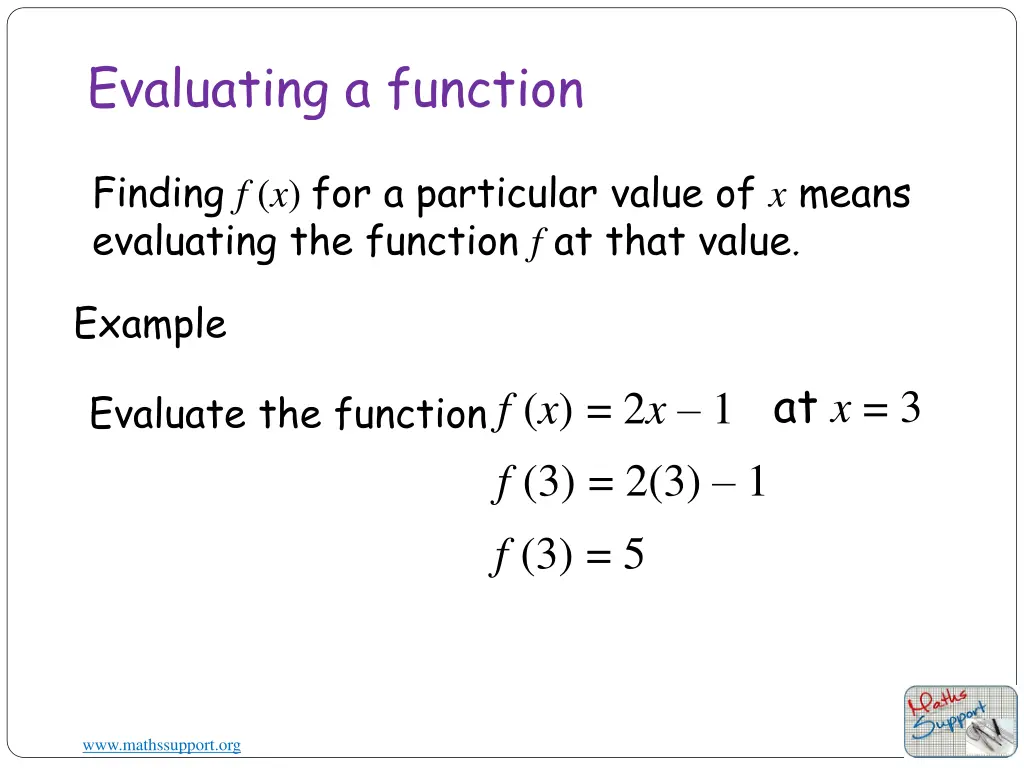 evaluating a function