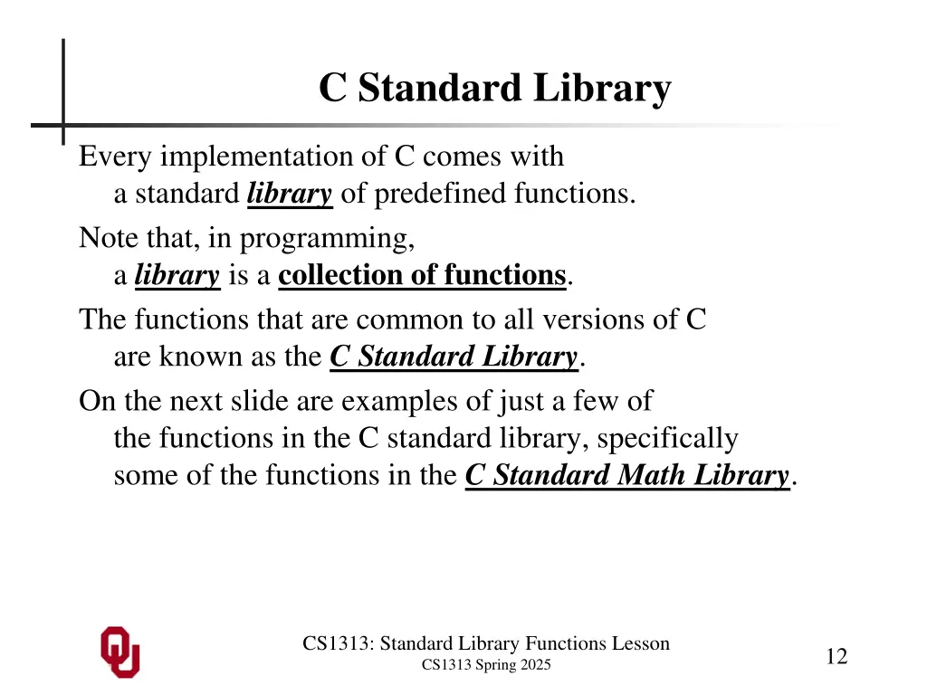 c standard library
