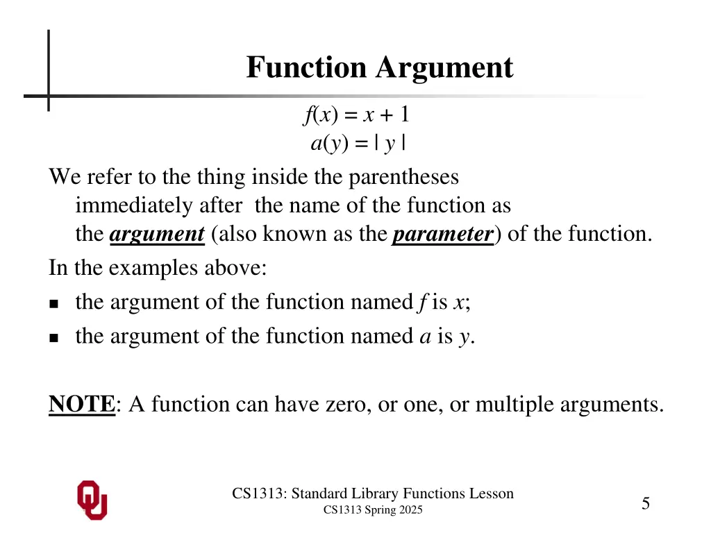 function argument