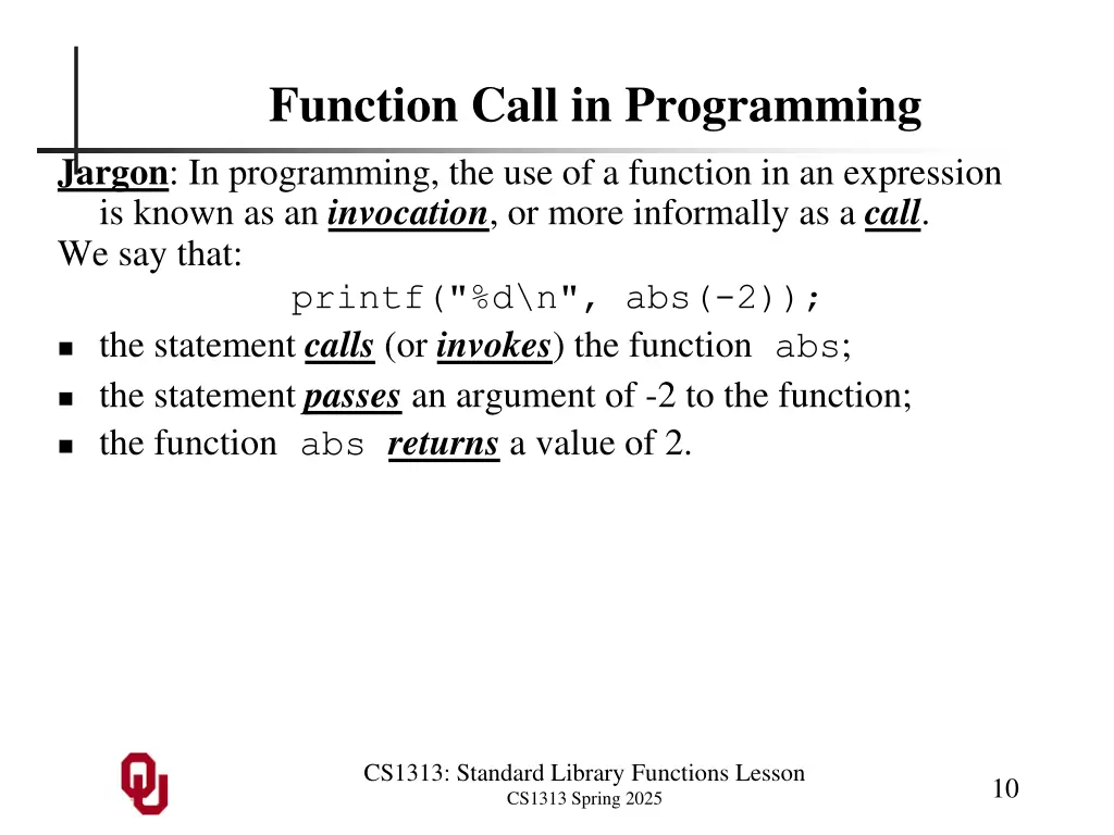function call in programming