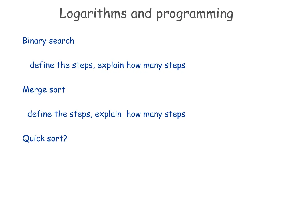 logarithms and programming