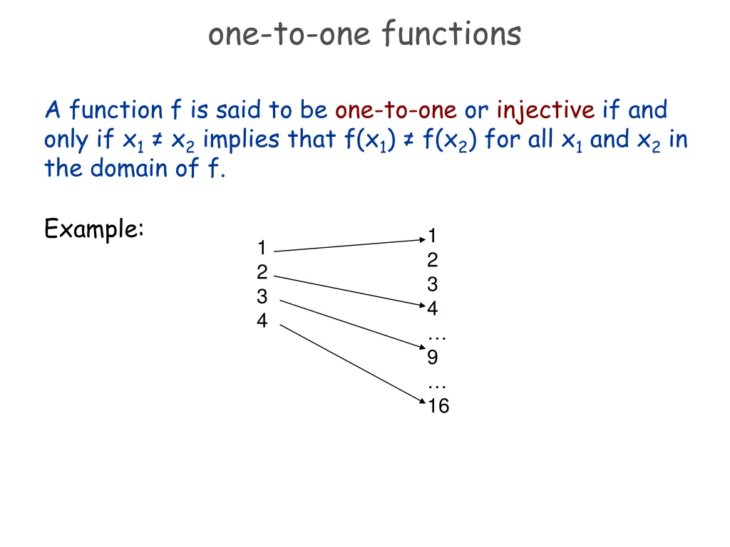 one to one functions