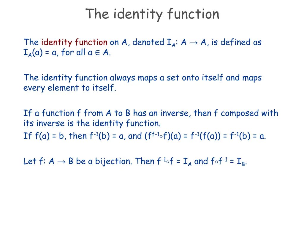 the identity function