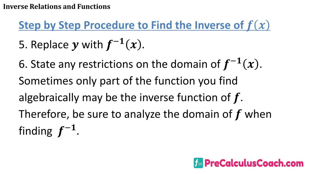 inverse relations and functions 11