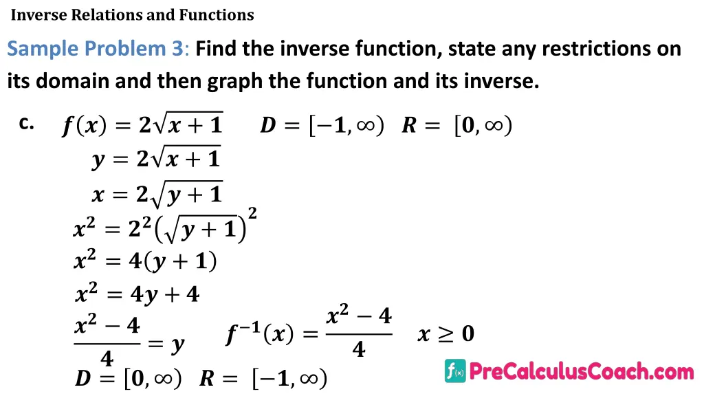 inverse relations and functions 20