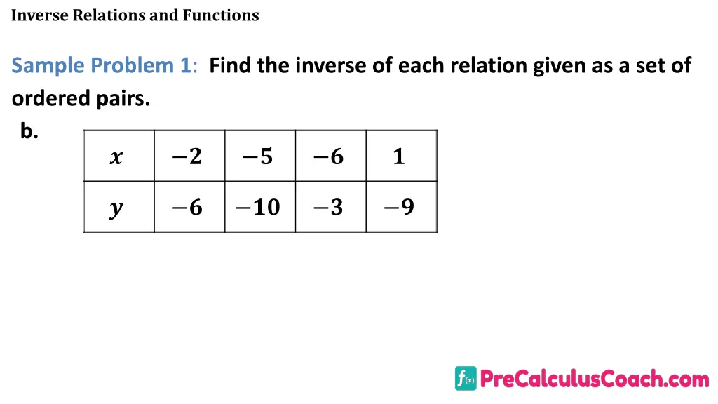 inverse relations and functions 6