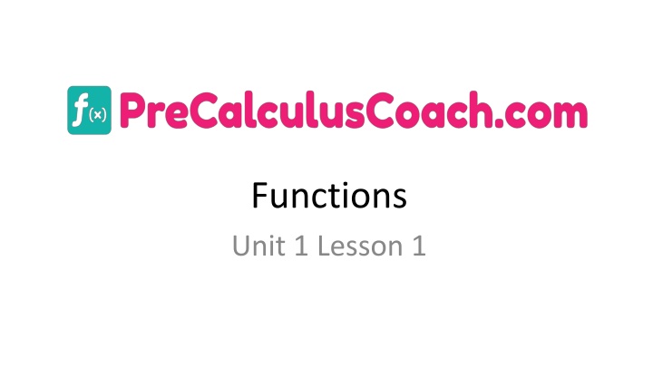 functions unit 1 lesson 1