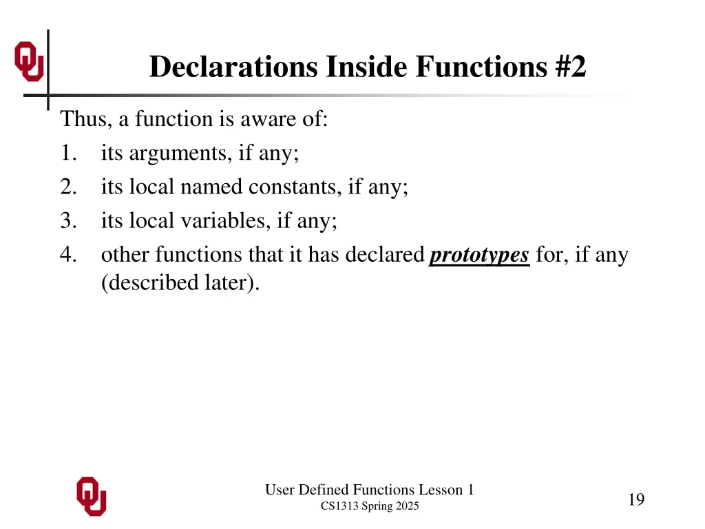 declarations inside functions 2