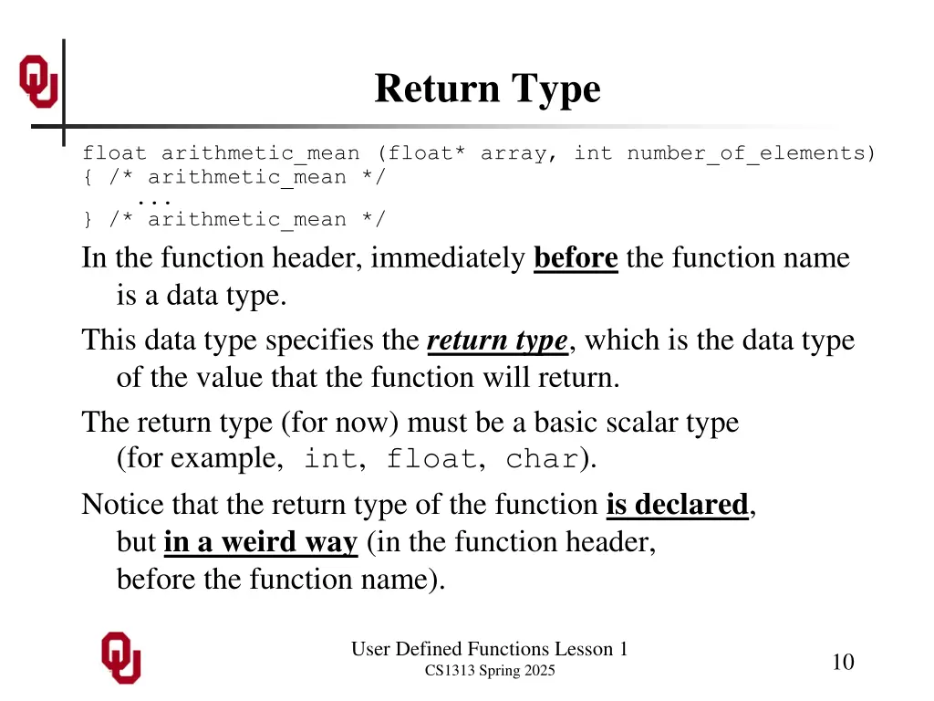 return type