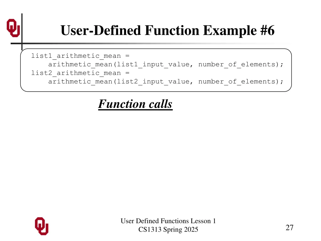 user defined function example 6