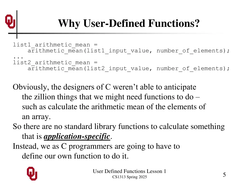 why user defined functions