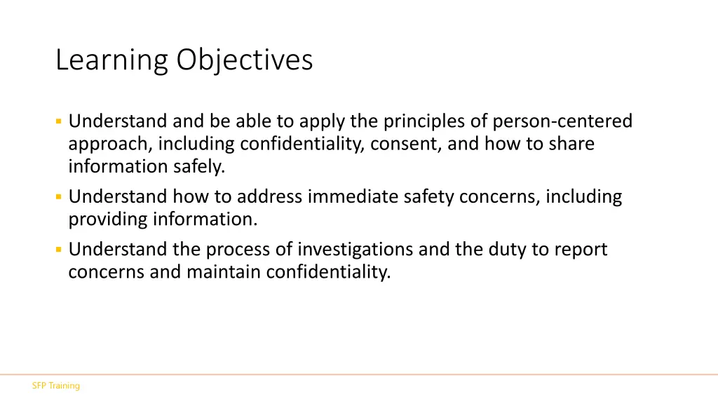 learning objectives