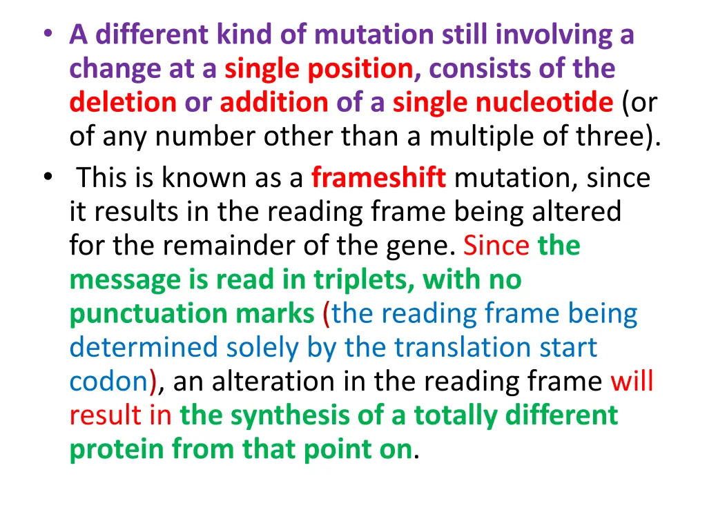 a different kind of mutation still involving