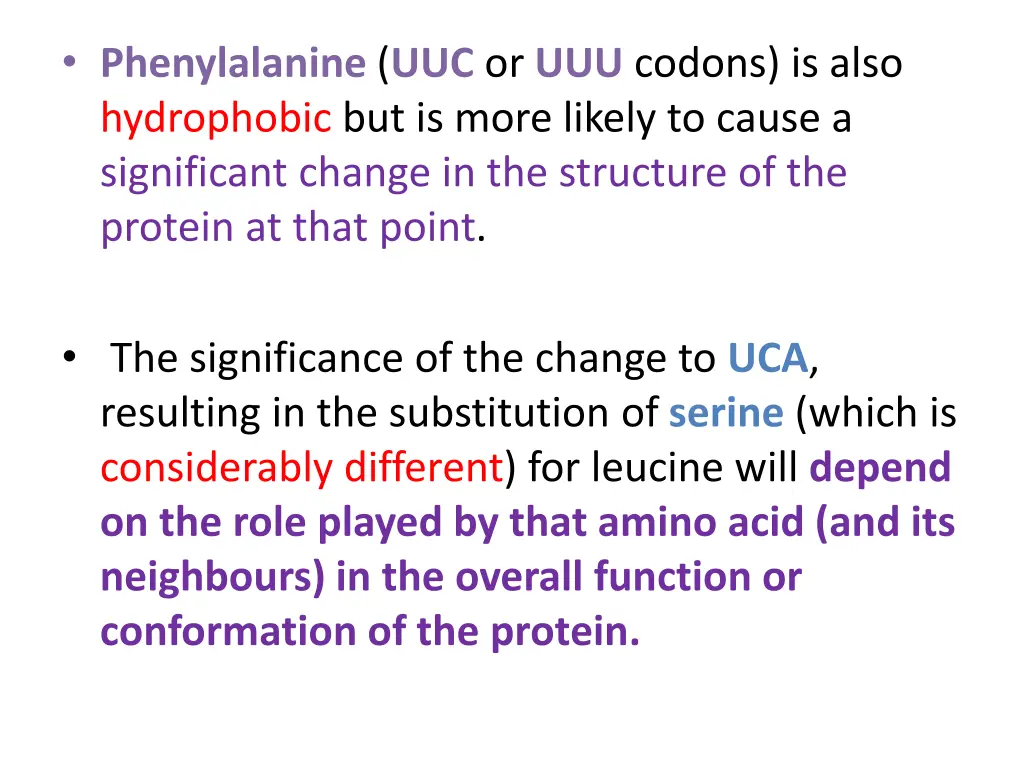 phenylalanine uuc or uuu codons is also