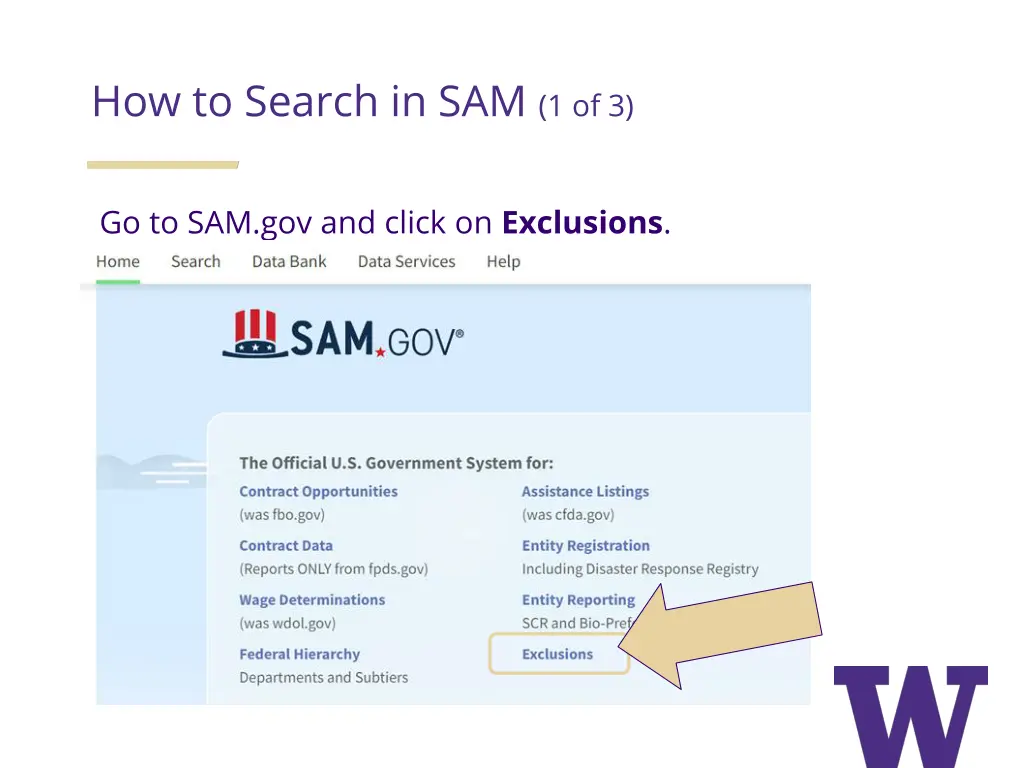how to search in sam 1 of 3