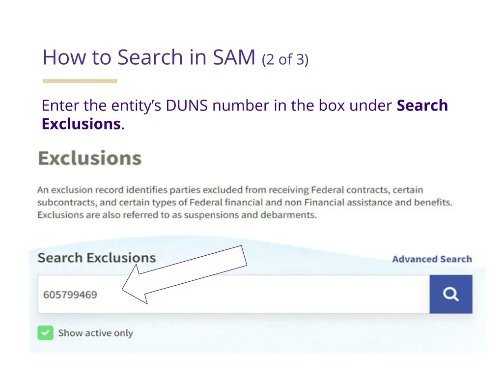 how to search in sam 2 of 3