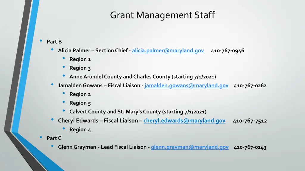 grant management staff