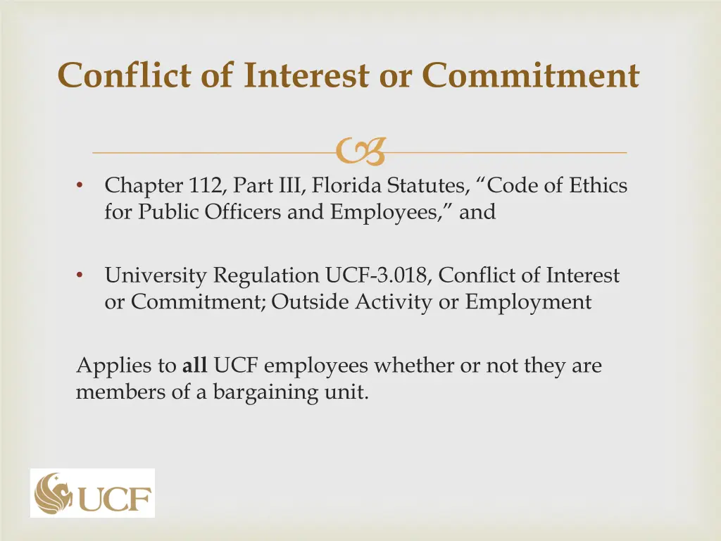 conflict of interest or commitment
