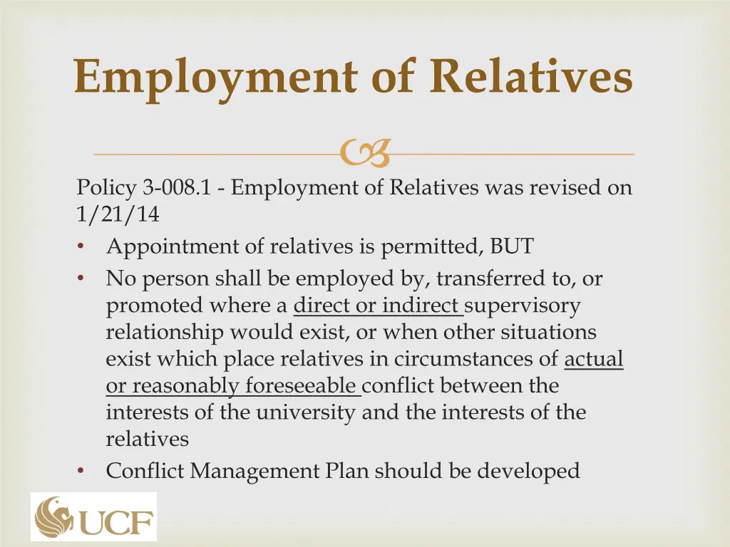 employment of relatives