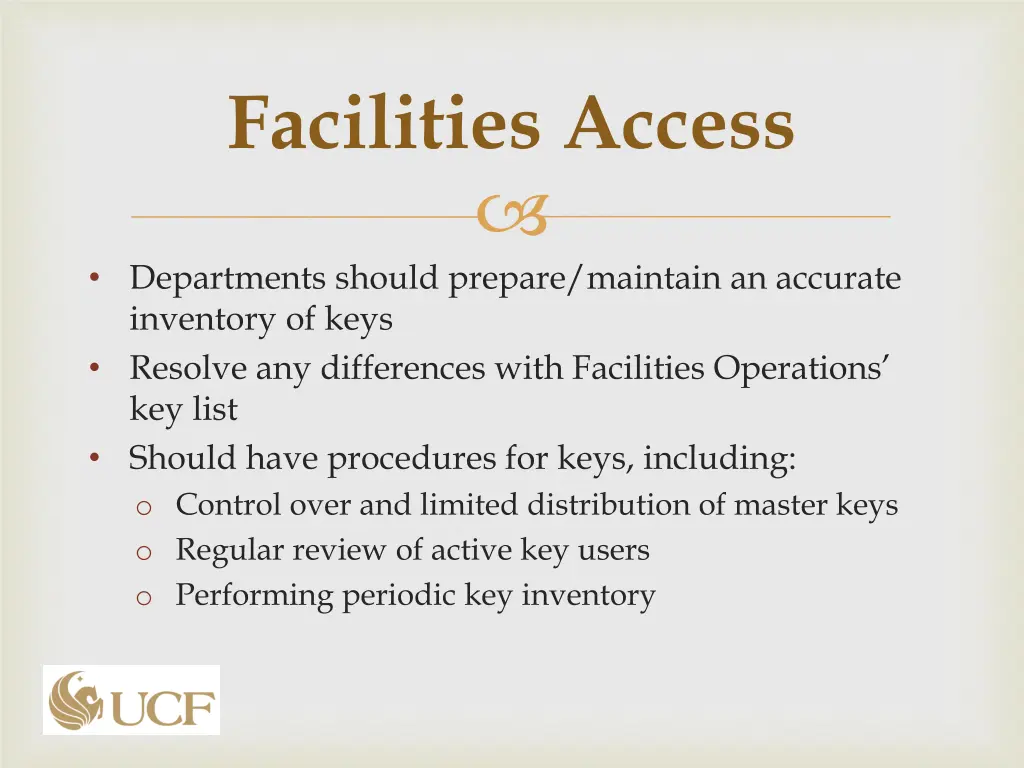 facilities access