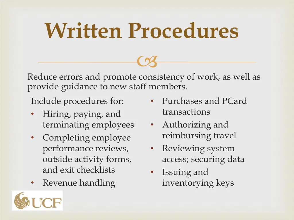 written procedures