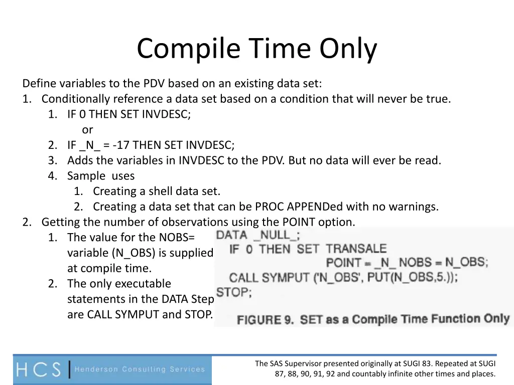 compile time only