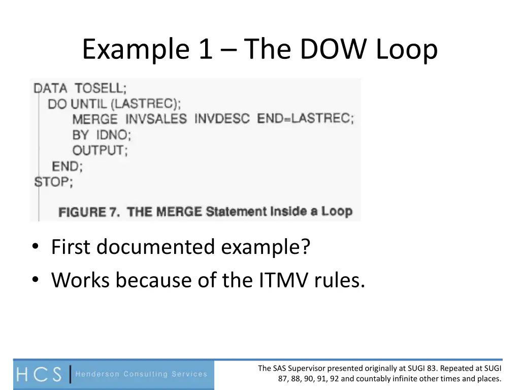 example 1 the dow loop