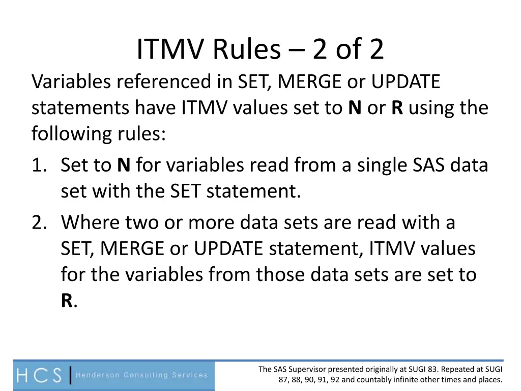 itmv rules 2 of 2 variables referenced