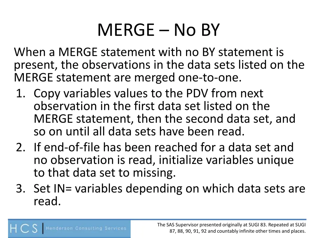merge no by