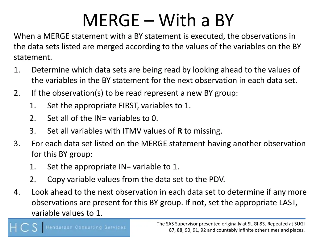 merge with a by when a merge statement with