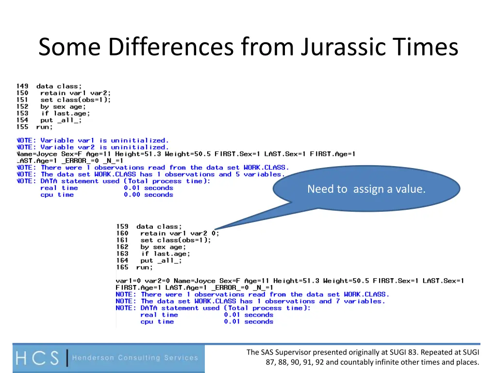 some differences from jurassic times