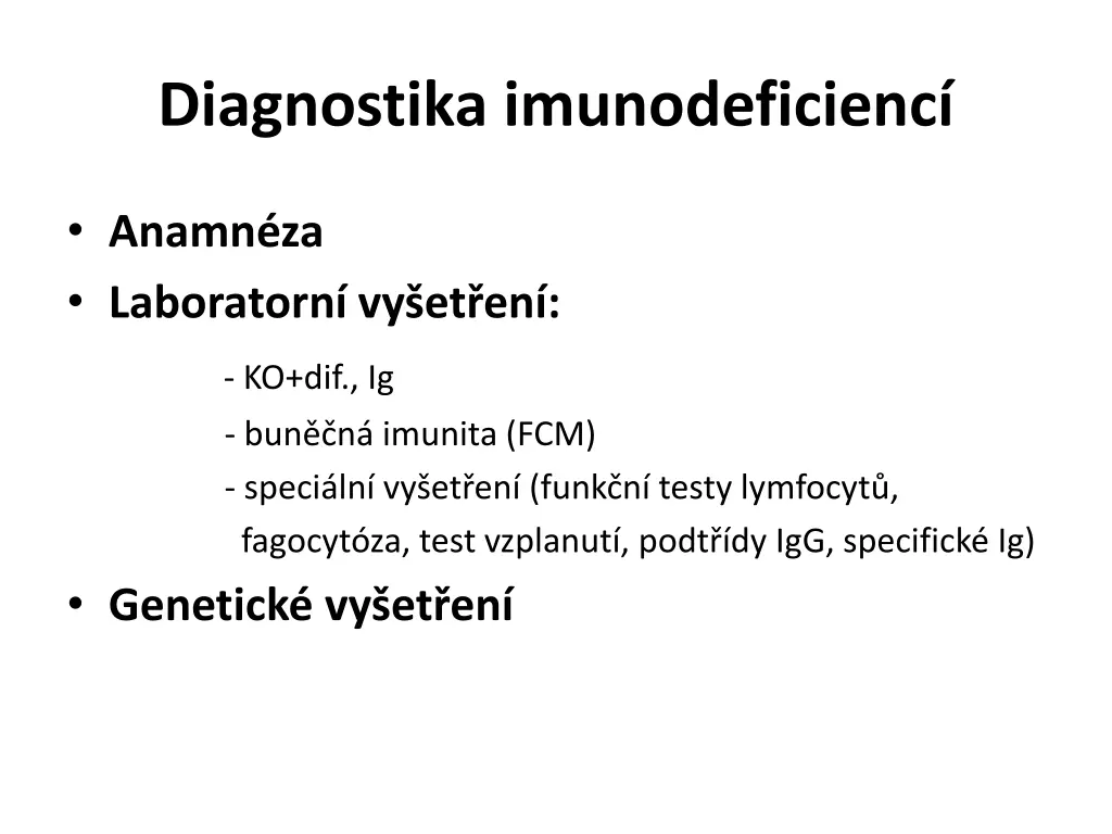 diagnostika imunodeficienc