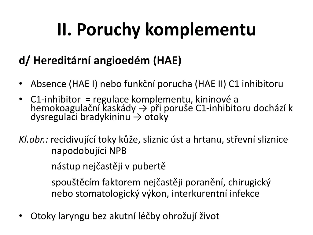 ii poruchy komplementu 1