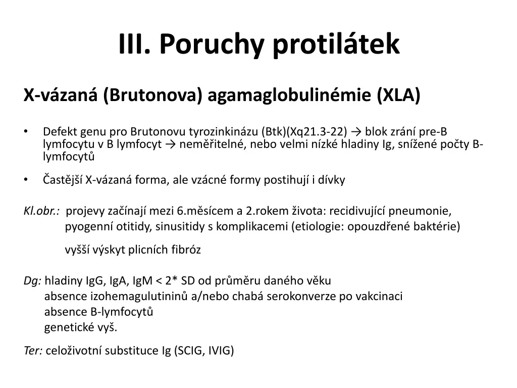 iii poruchy protil tek
