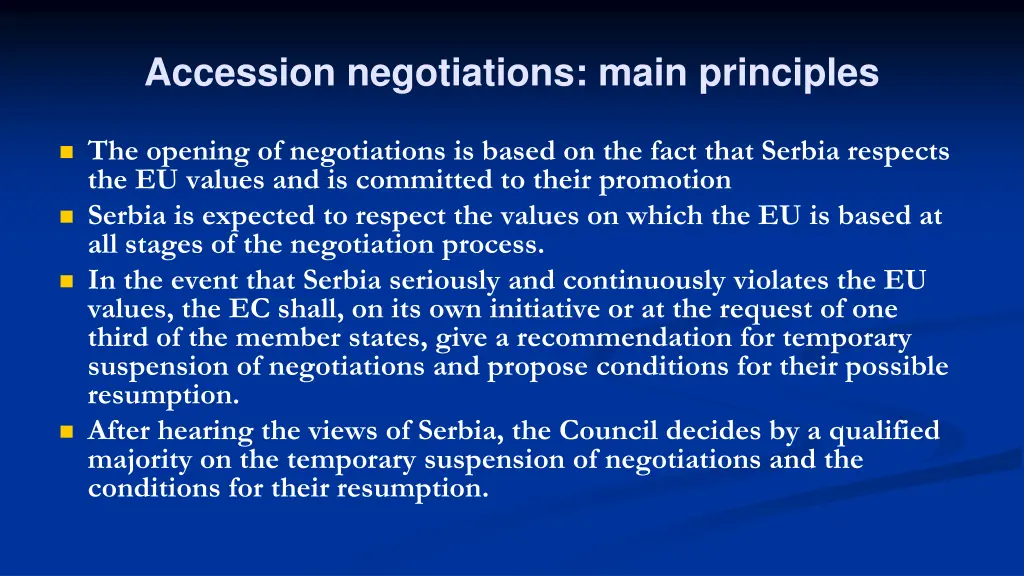 accession negotiations main principles