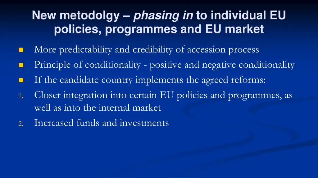 new metodolgy phasing in to individual