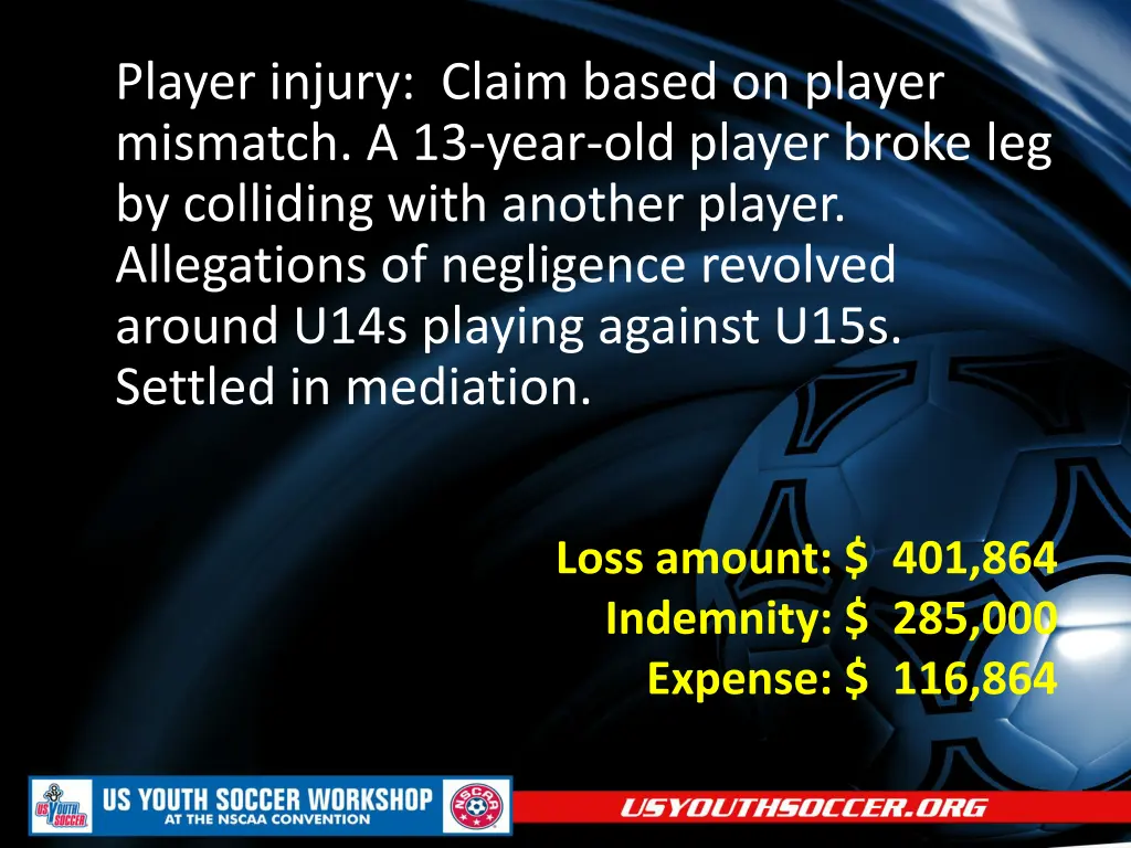 player injury claim based on player mismatch