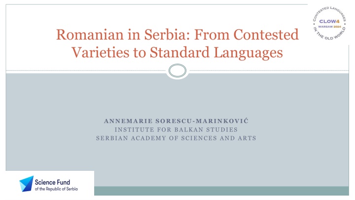 romanian in serbia from contested varieties