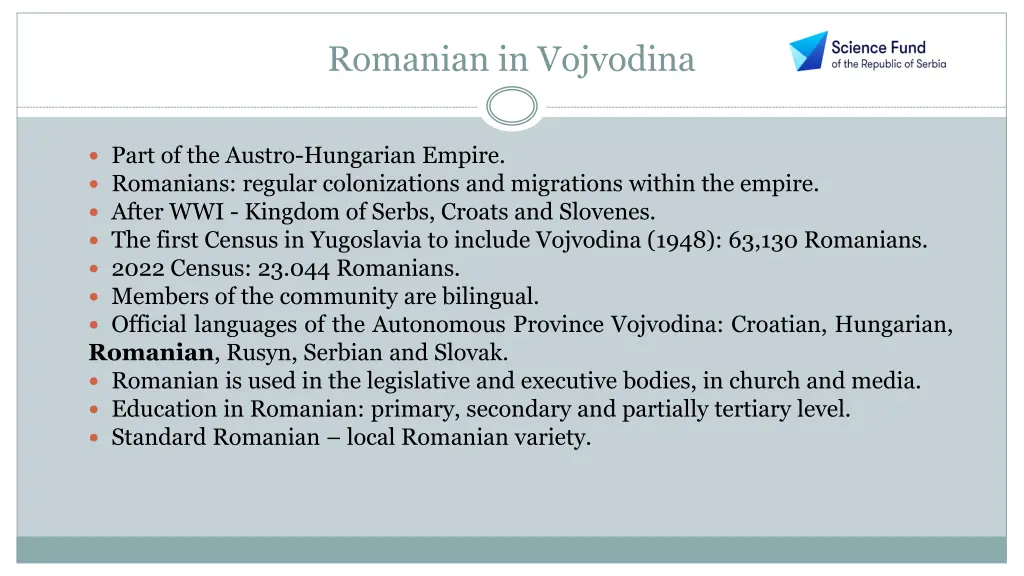 romanian in vojvodina