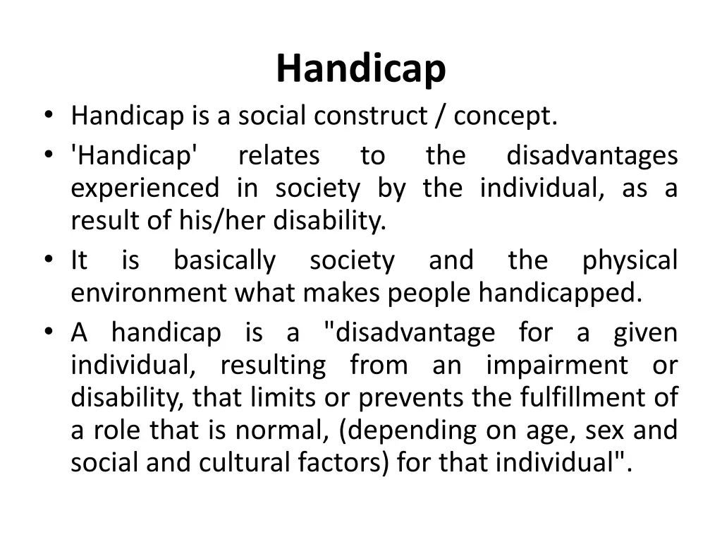 handicap
