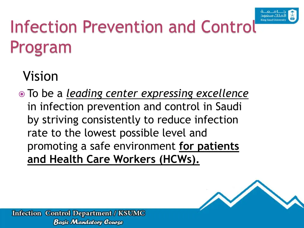 infection prevention and control program