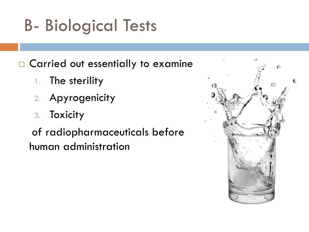 b biological tests