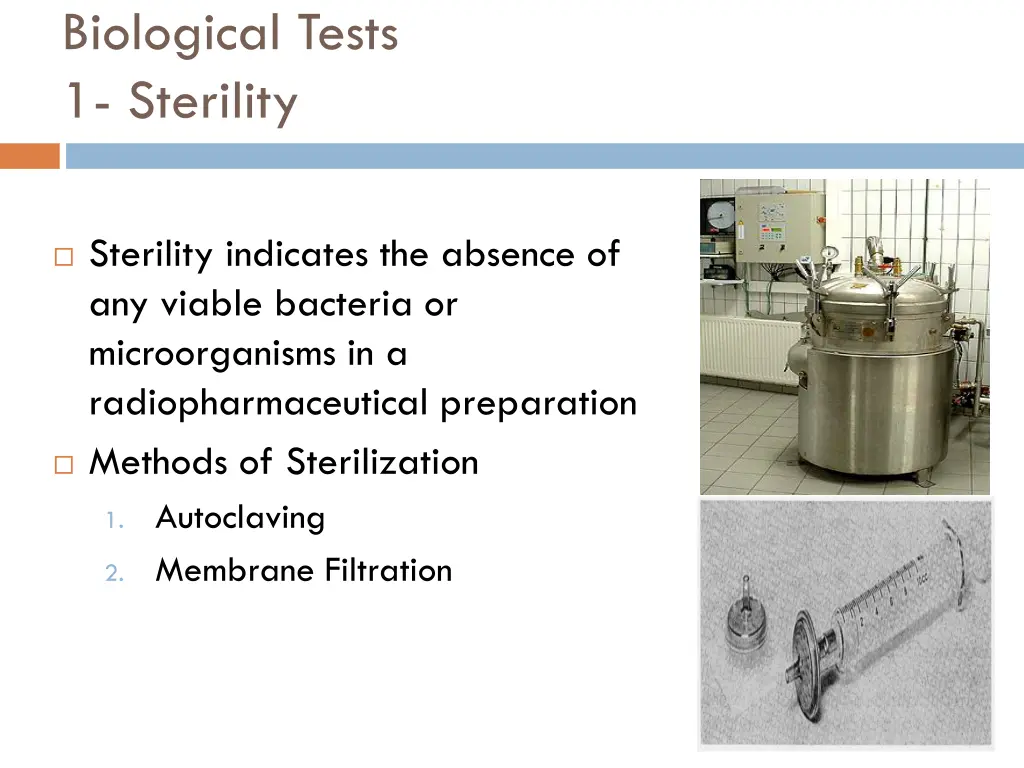 biological tests 1 sterility