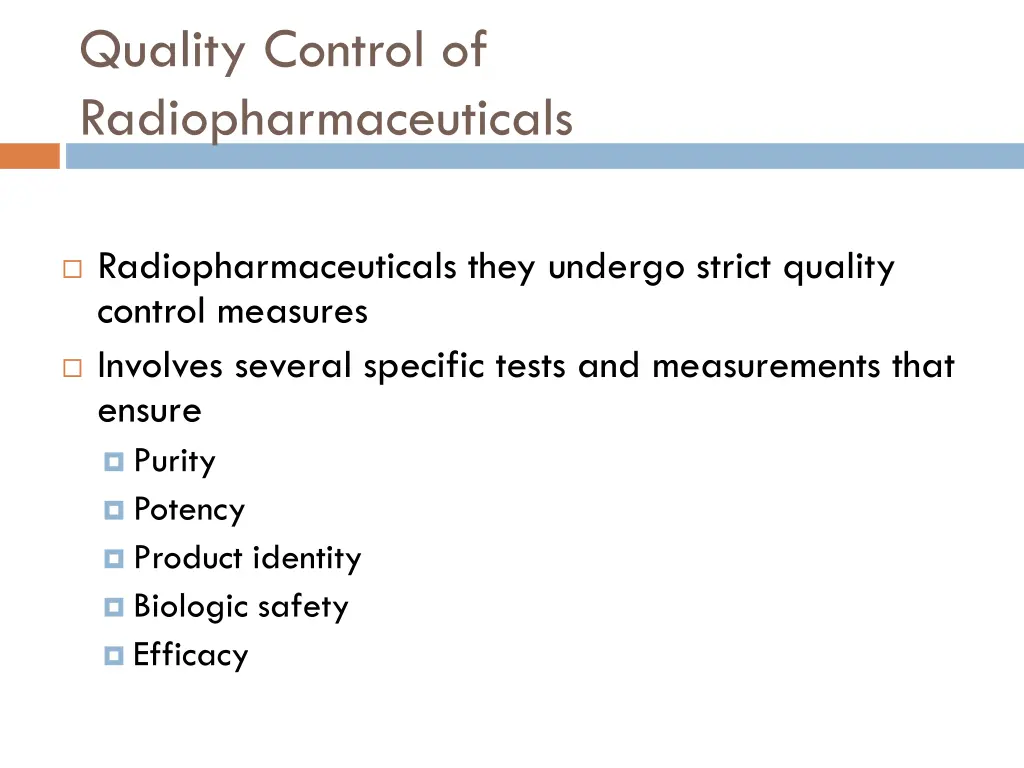 quality control of radiopharmaceuticals 1