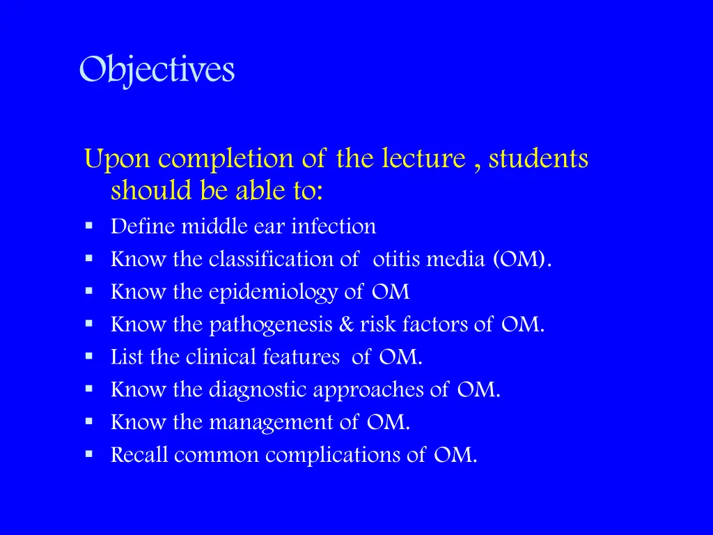objectives