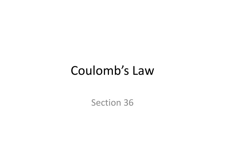 coulomb s law
